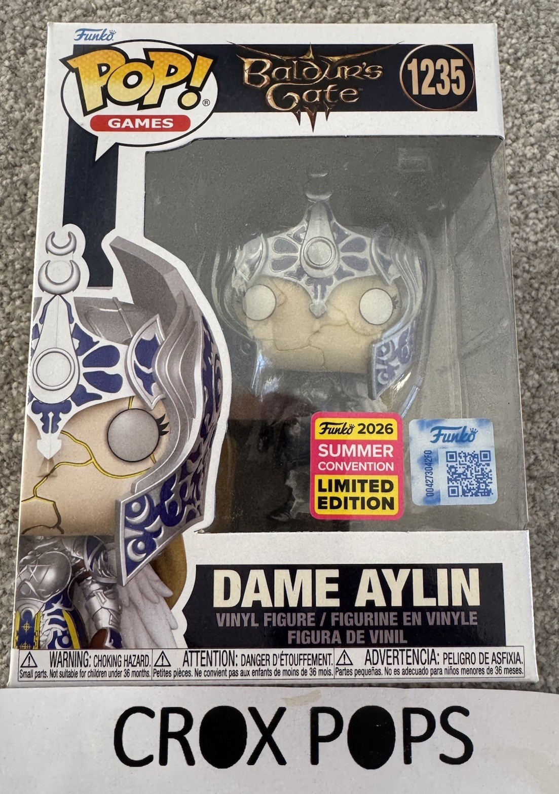 Baldur’s Gate DAME AYLIN SDCC 1235 Funko POP  Vinyl New in Mint Box + Protector