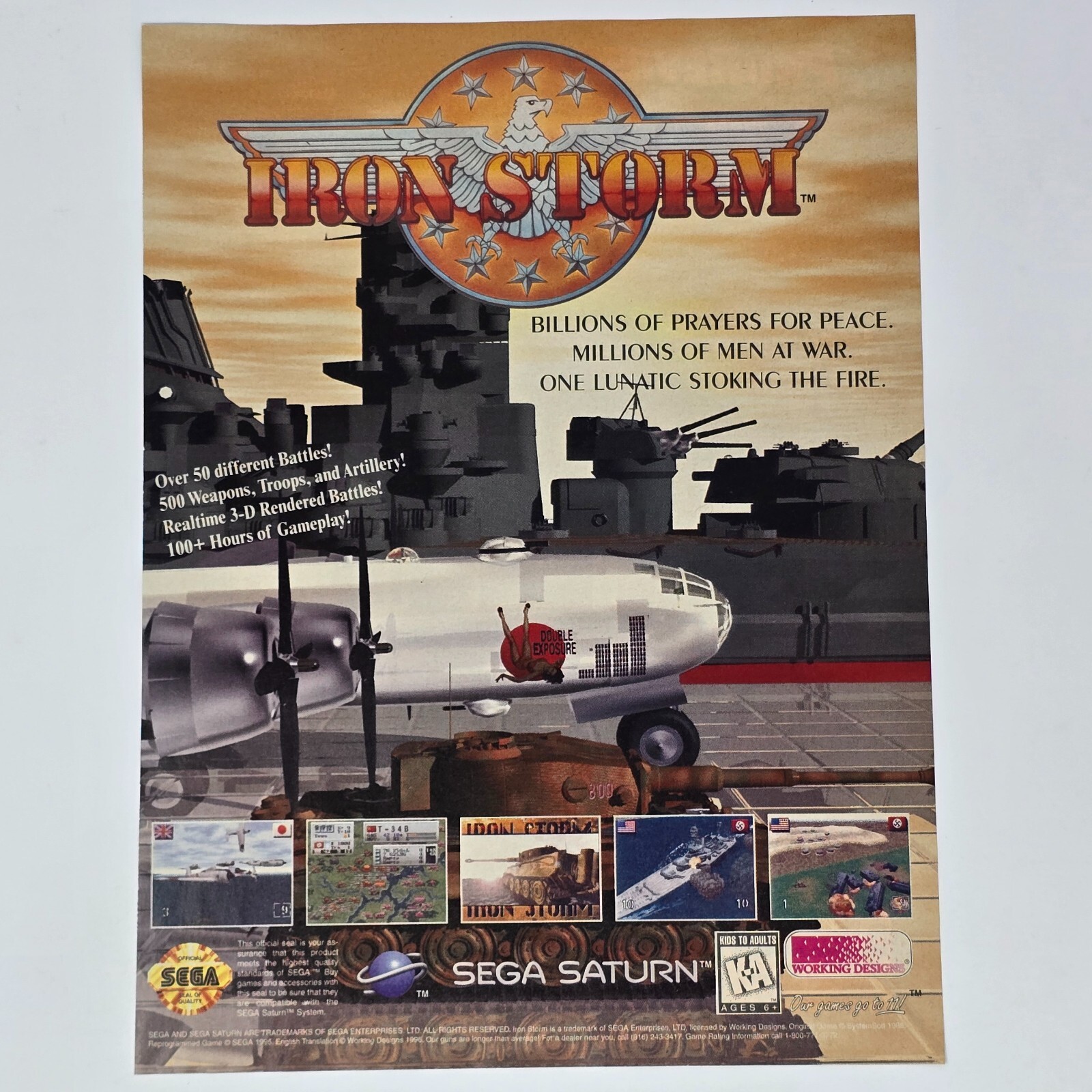 Iron Storm Sega Saturn Prayers for Peace Print Ad/Poster Promo Art