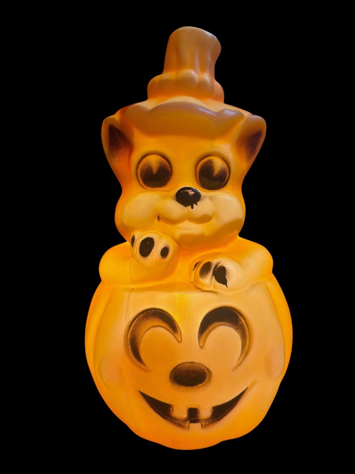 Hard To Find, Rare Star Brand Cat Pumpkin Halloween Tabletop Blow Mold
