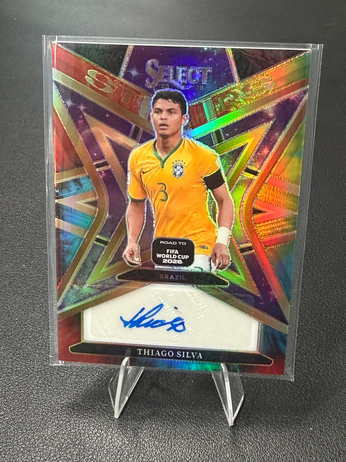 Thiago Silva Brazil #ST-TS Gold Prizm 10/10 Panini Select WC26