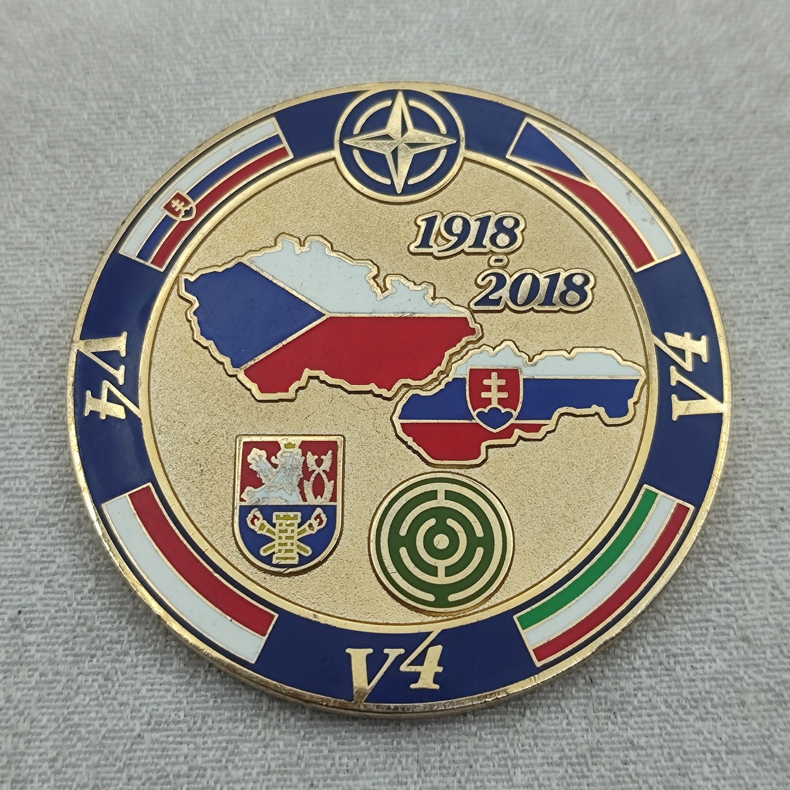 V4 NATO 100th Anniversary Slovakia Military Intelligence Director Challenge Coin