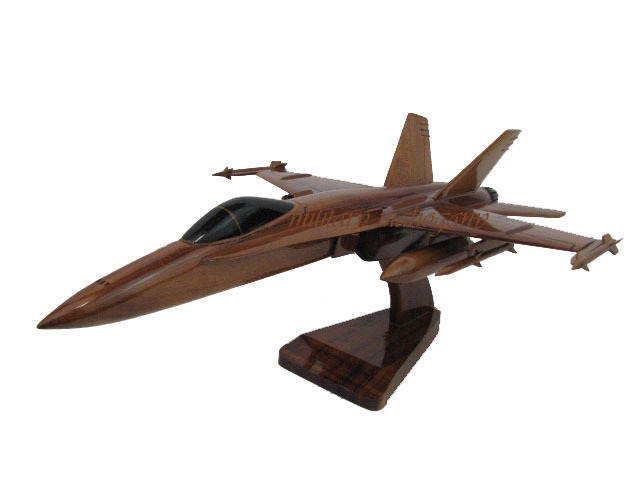 F-18 F/A-18 Hornet Navy USMC Marine Fighter Mahogany Wood Wooden Model Jet New