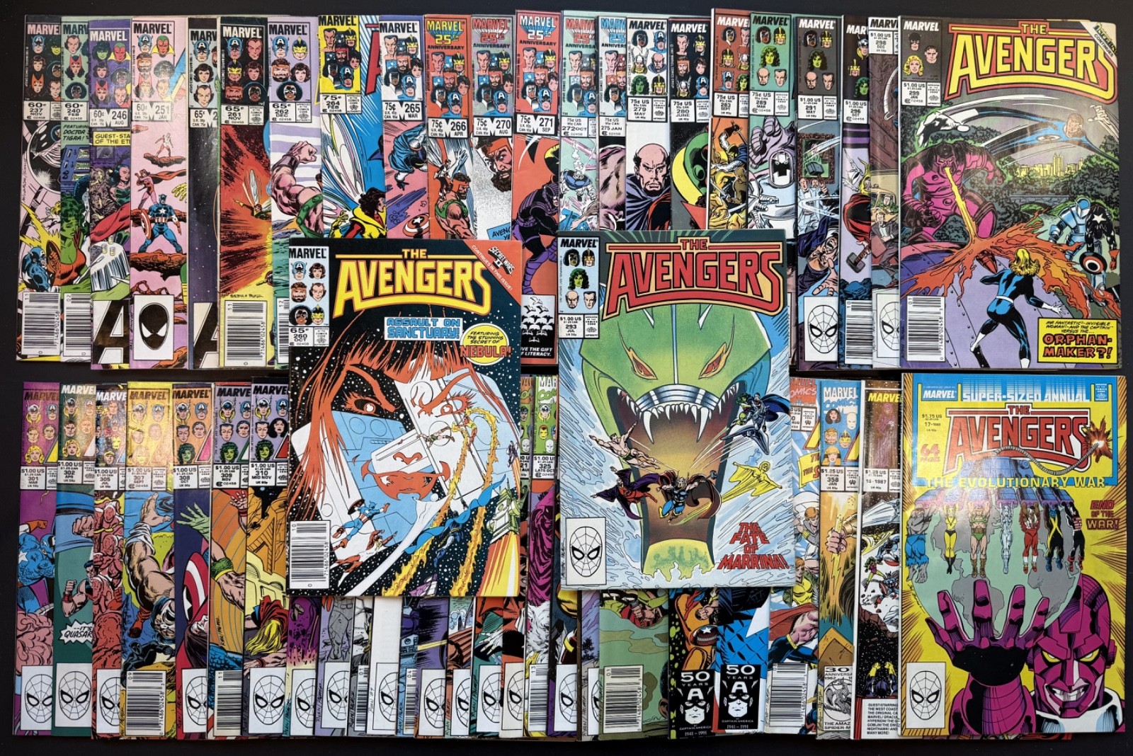 Avengers HUGE 50 Comic Lot 237-358 + Annuals Marvel Captain America Iron Man