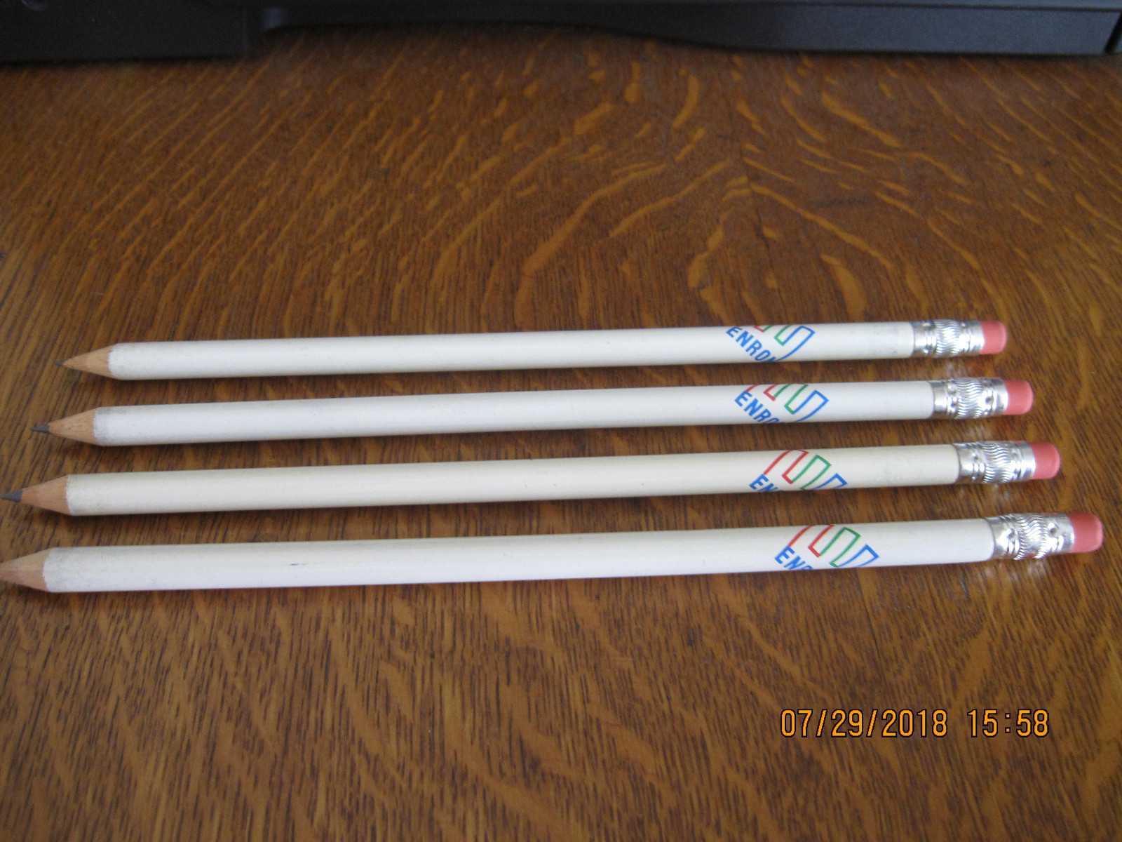 NEW-VERY RARE--ENRON CORP #2 White Pencils--Group of EIGHT (8)--Two(2) sets of 4