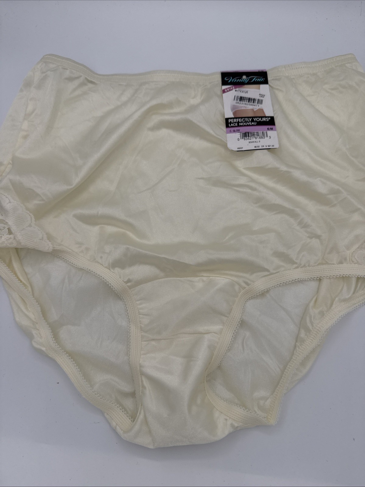 Vntg Vanity Fair Panty Full Coverage Nylon Brief Women's #13001  Cream 6