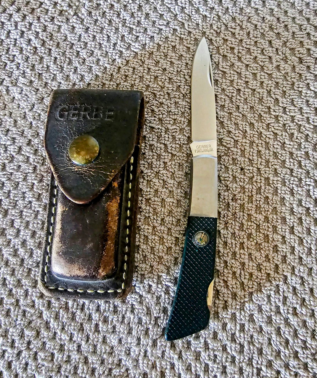Rare Gerber Silver Knight By G.Sakai Folding Knife.