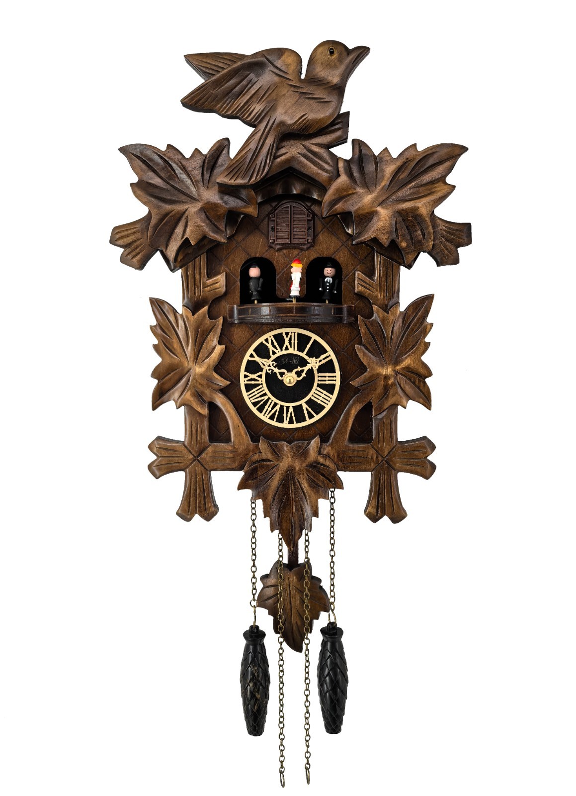 Handcrafted Black Forest Cuckoo Clock Dance Figures Quartz German Design Musical