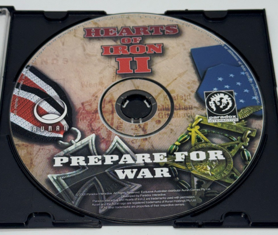 Hearts of Iron 2: Prepare For War - PC CD, 2005 - WARRANTY - Paradox Interactive