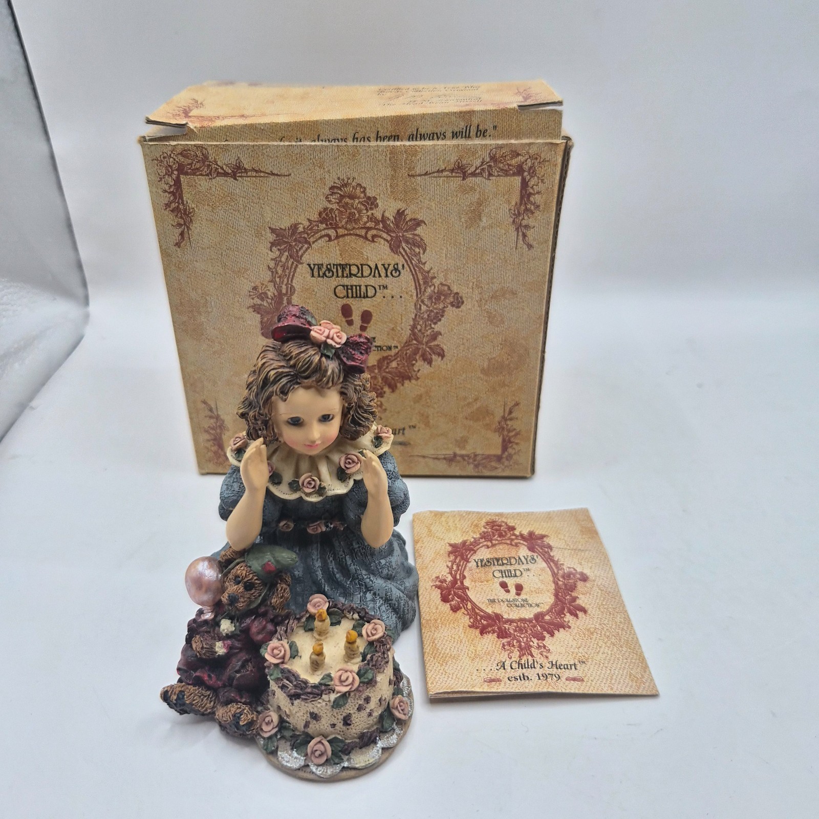 Boyds Yesterdays Child Rebecca with Elliott Birthday #3509 1995 Box Booklet