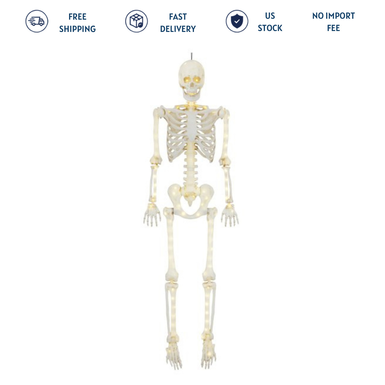 Way To Celebrate 5 ft Poseable LED Illuminated Skeleton Halloween Prop