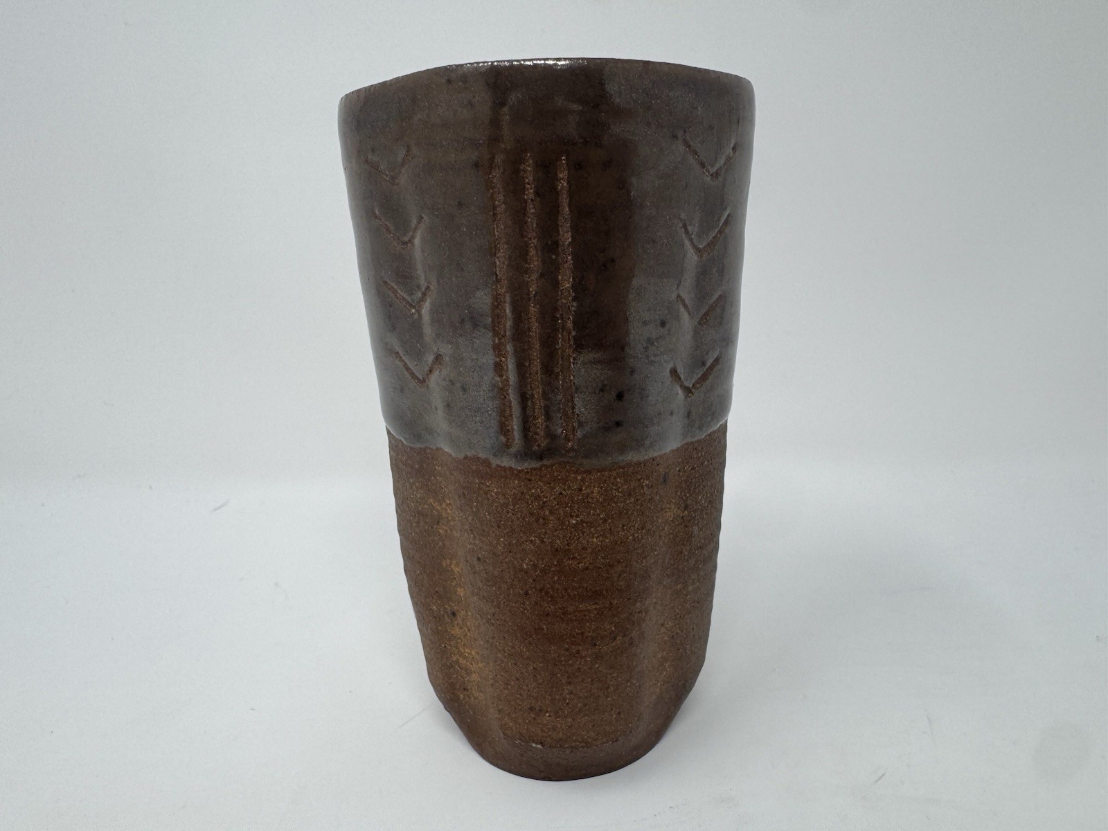 RARE Charles Loloma Hopi Studio Ceramic Pottery Tumbler Vase Signed 1953 Modern