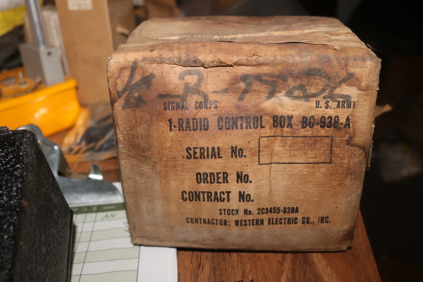 NOS USGI WWII Aircraft radio control box BC-938-A 2C3455-938A Western Electric