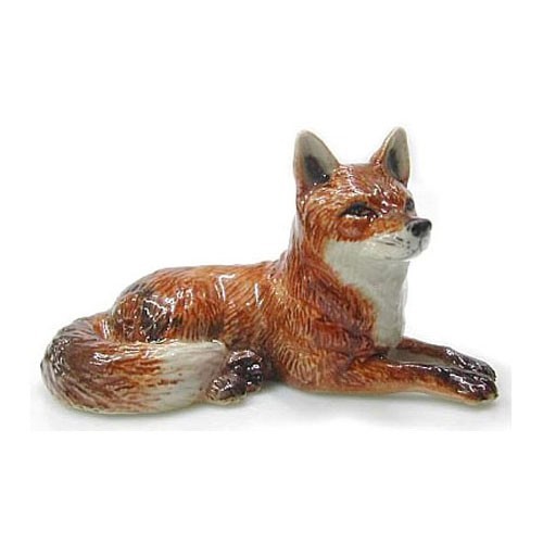 ღ New NORTHERN ROSE Porcelain Figurine RED FOX Lying Statue Art Little Critterz