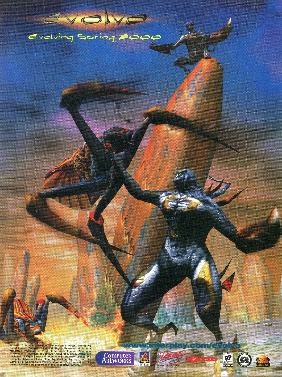 1999 Print Ad of Evolva Evolving Spring 2000 PC game advertisement