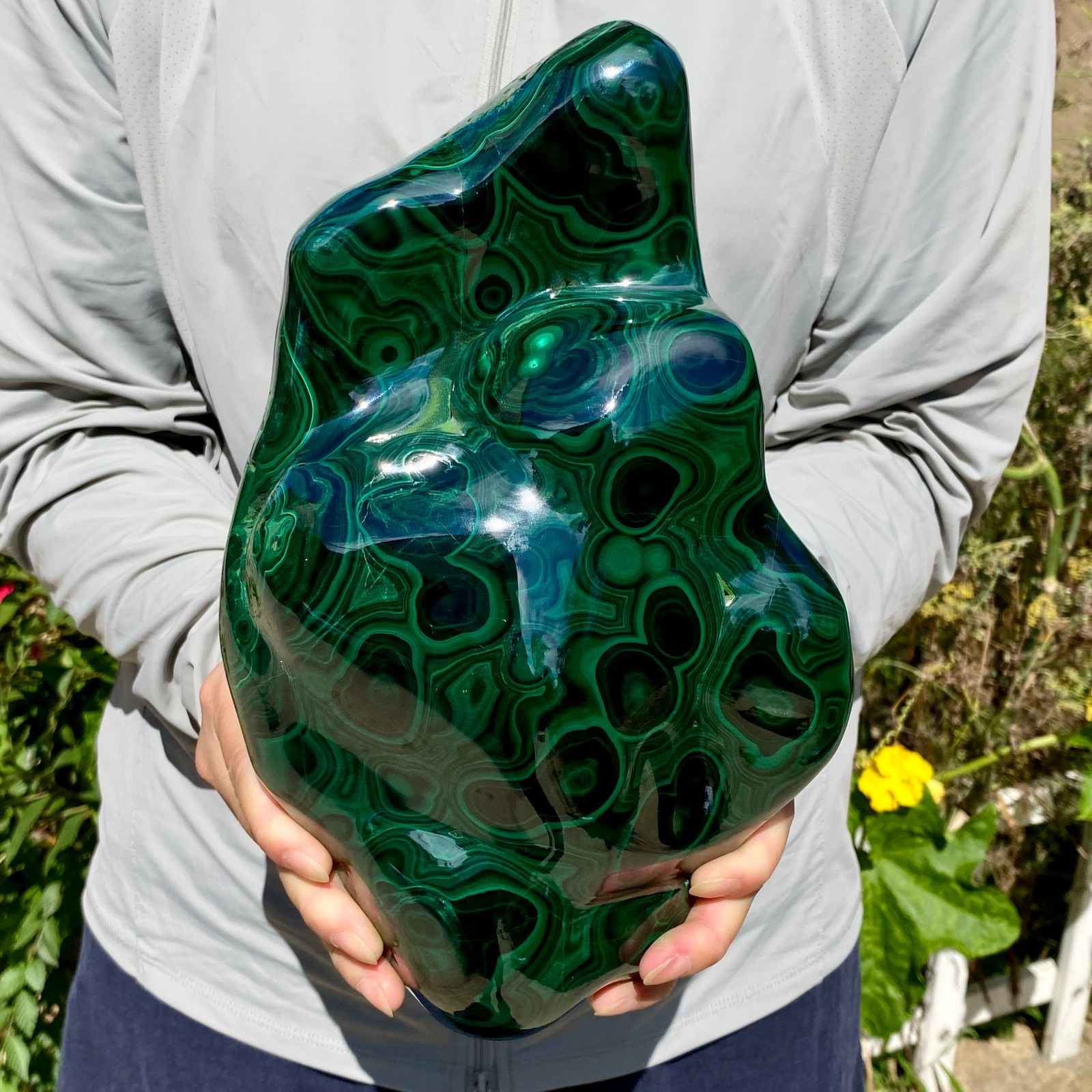 15.3LB TOP Natural Malachite crystal quartz Mineral specimen Reiki gem