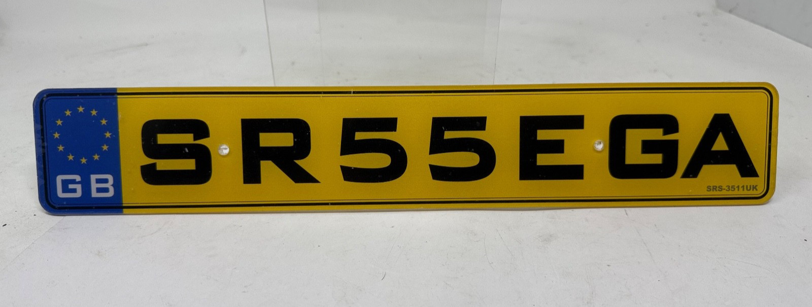 NOS SEGA Rally 3 License plate plastic SR55EGA for DELUXE cabinet - hang on wall
