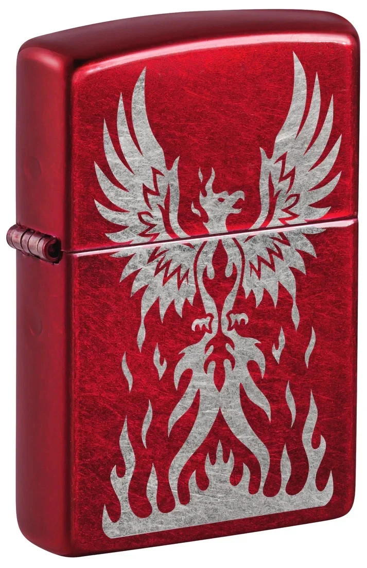 Zippo Phoenix Rising Design Candy Apple Red Laser Engrave 47140