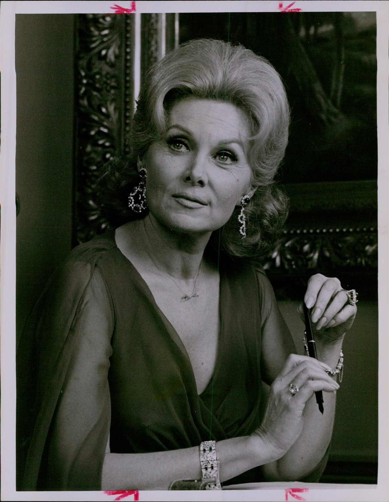 LG872 1973 Original Photo RHONDA FLEMING Search Gorgeous Mature TV Actress Glam