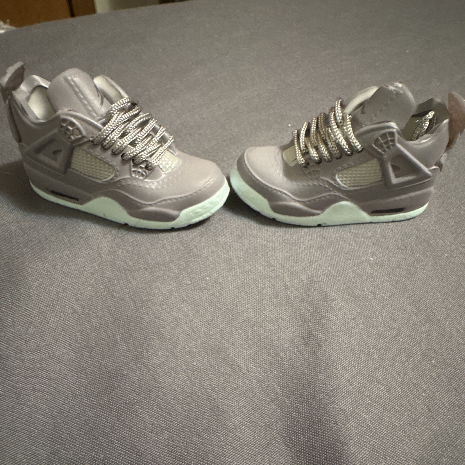 Mini Grey/Mint green AJ4 KAWS sneakers 