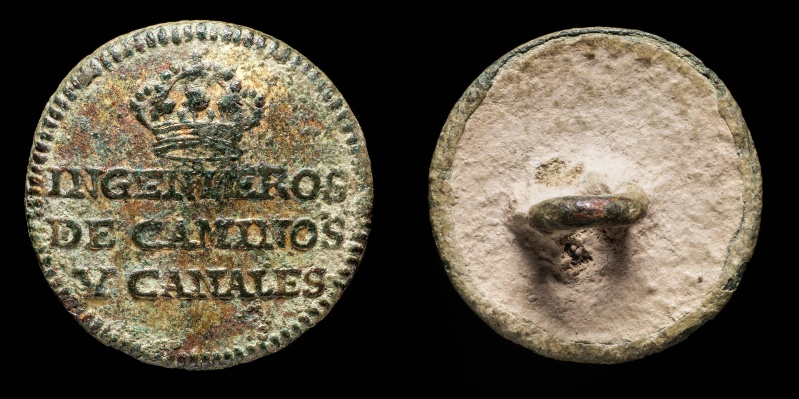 Button Spanish Independence War, Ingenieros de Caminos y Canales - 20 mm.