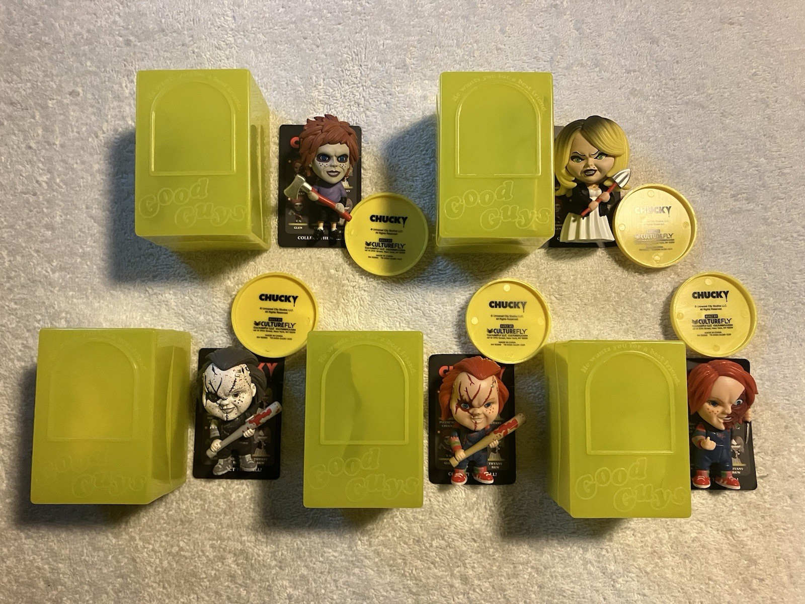 Culturefly Chucky Mystery Vinyl Figure X5 Lot Pizzaface Chucky B&W Glen Tiffany