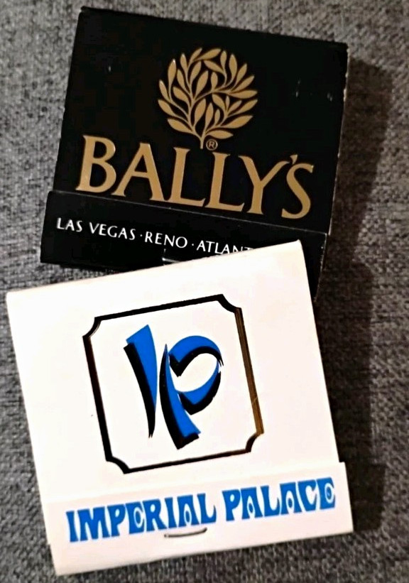 2 Vintage Vegas Matchbook Ballys Imperial Palace Unstruck 30 Strike Pristine Lot
