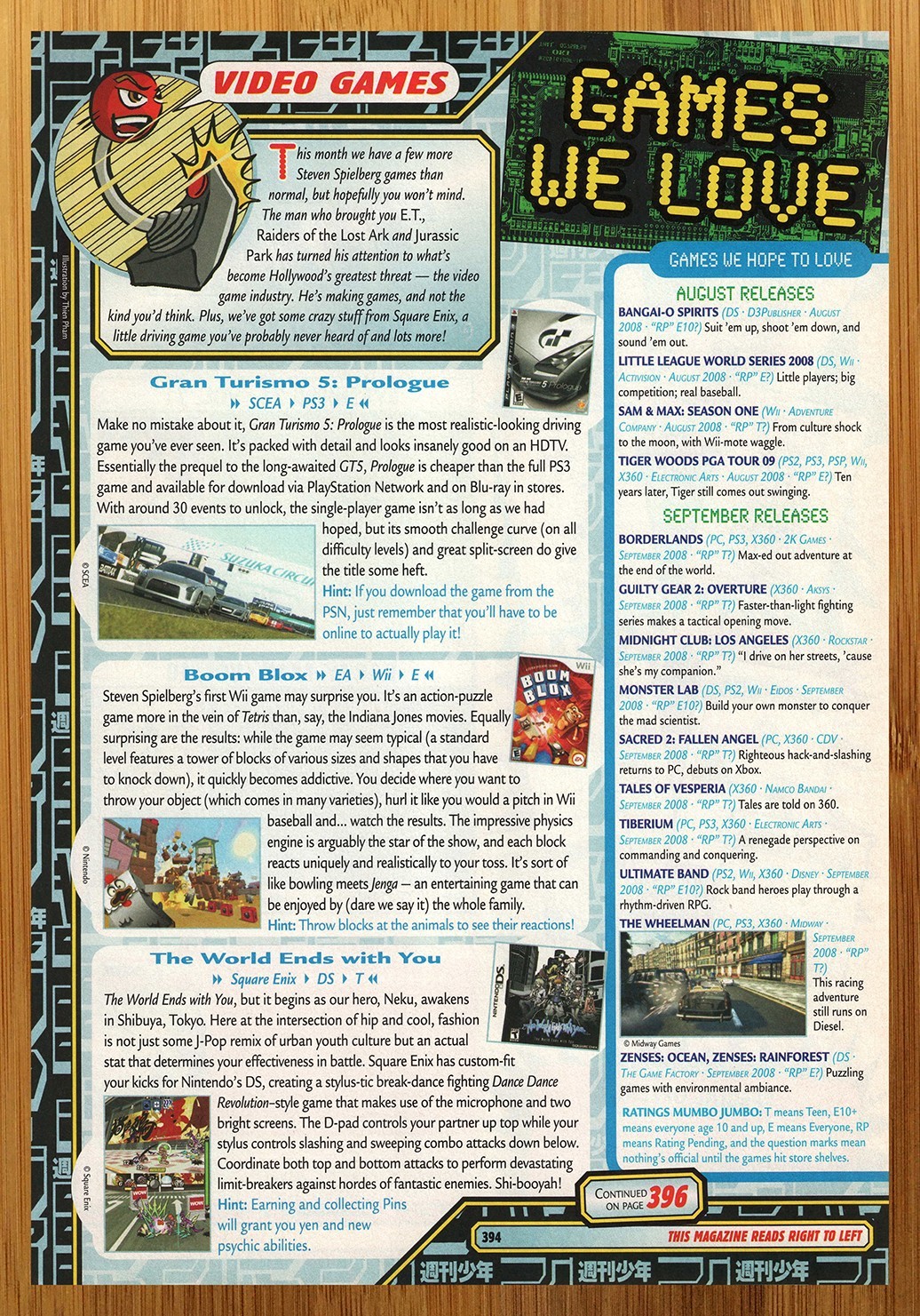 2009 Gran Turismo 5/Boom Blox/World Ends with You PS3 Wii DS Print Ad/Poster Art