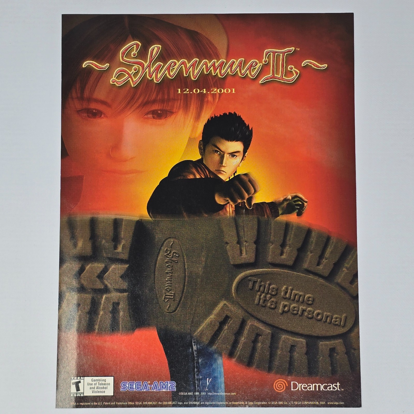 Shenmue II 2 Sega Dreamcast It's Personal Print Ad/Poster