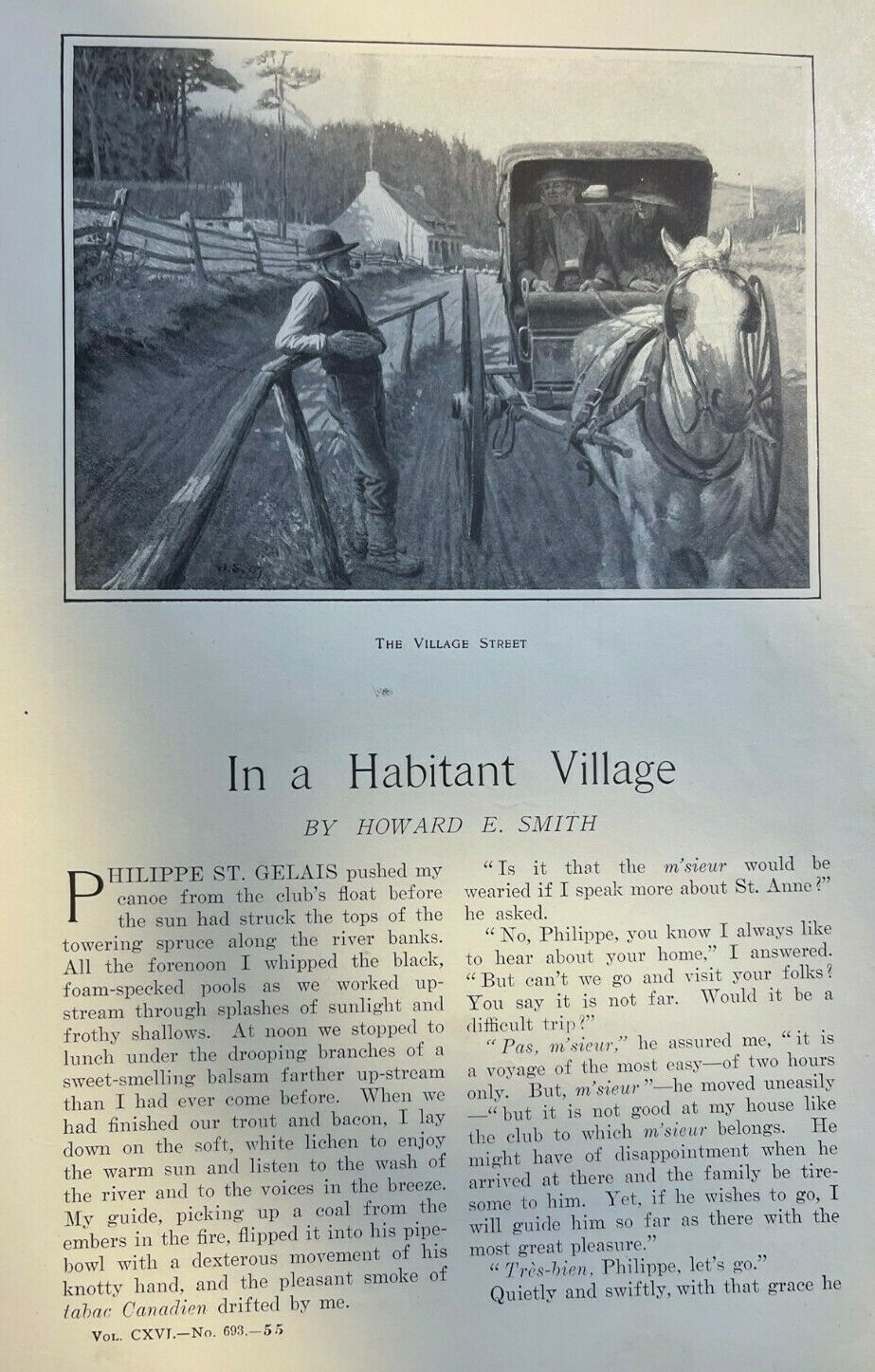 1908 Canada Life in a Habitant Village illustrated