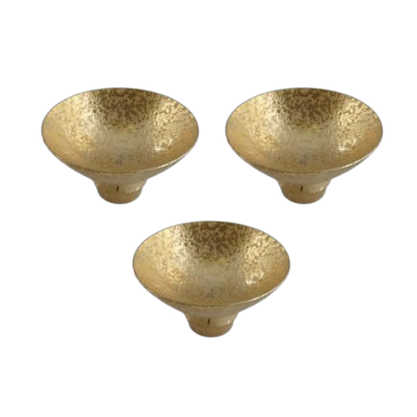 Japanese Sake Cup Guinomi Sakazuki Arita Yaki Ware Kinsai Gold Set of 3 New