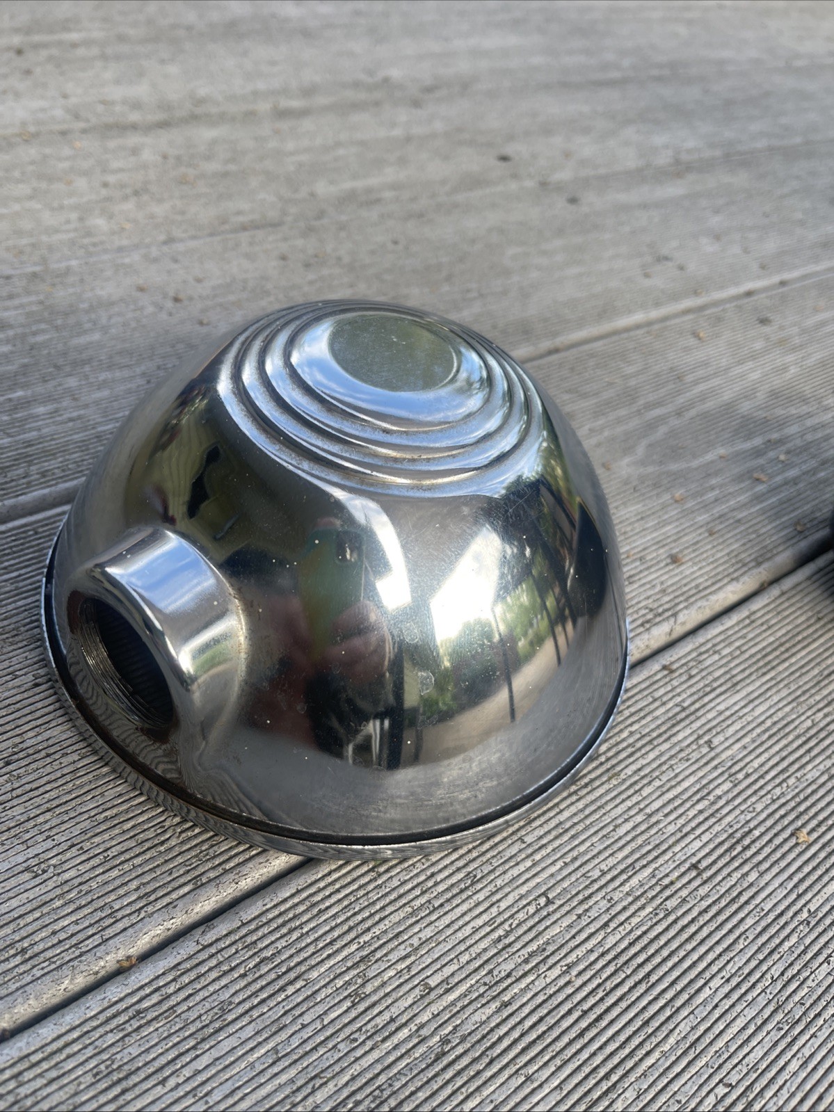 Vintage Chrome Adjustable Work Lamp Shade Threaded Socket Industrial Light