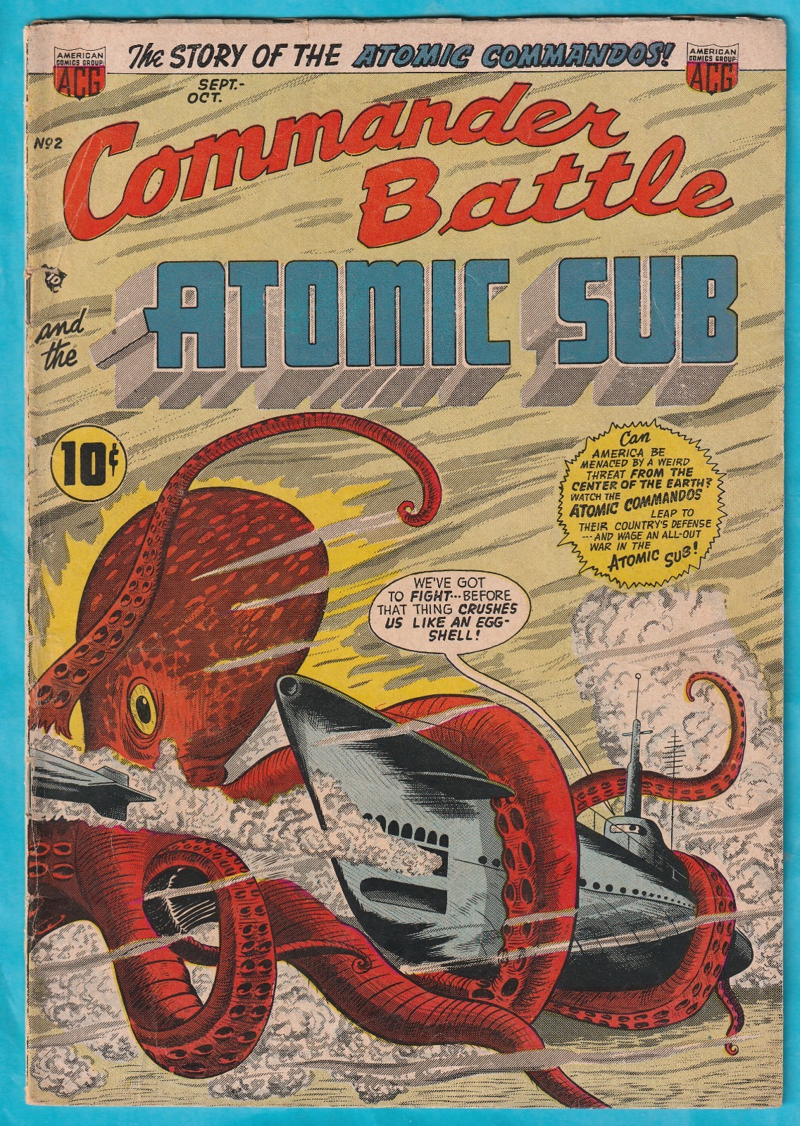 ACG COMMANDER BATTLE AND THE ATOMIC SUB No. 2 (1954) Very Good