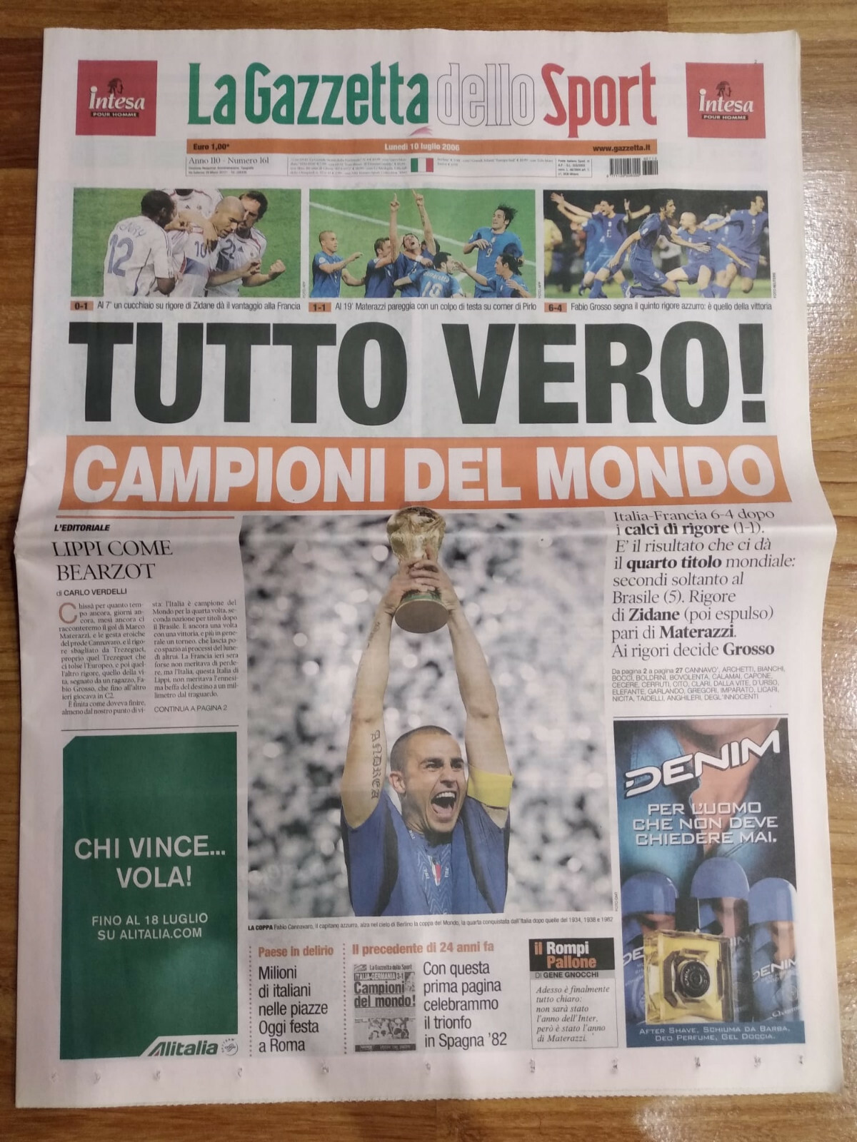 Gazzetta dello sport 2006 World Cup Italy World Champion ORIGINAL