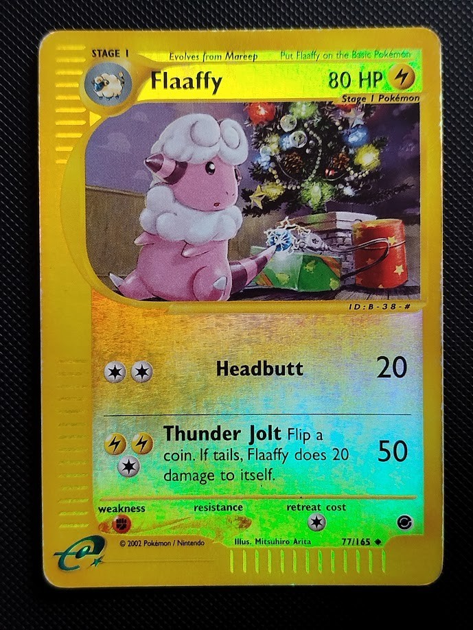 (MP) Flaaffy 77/165 2002 Expedition Base Set Reverse Holo Pokemon Card Xmas Tree