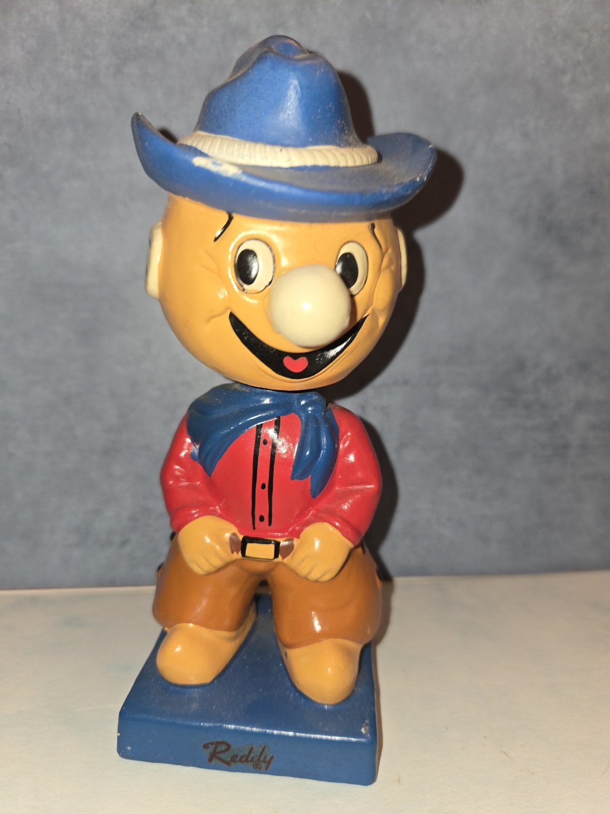 Vtg. 1960s Advertising Reddy Kilowatt Western Cowboy Bobblehead