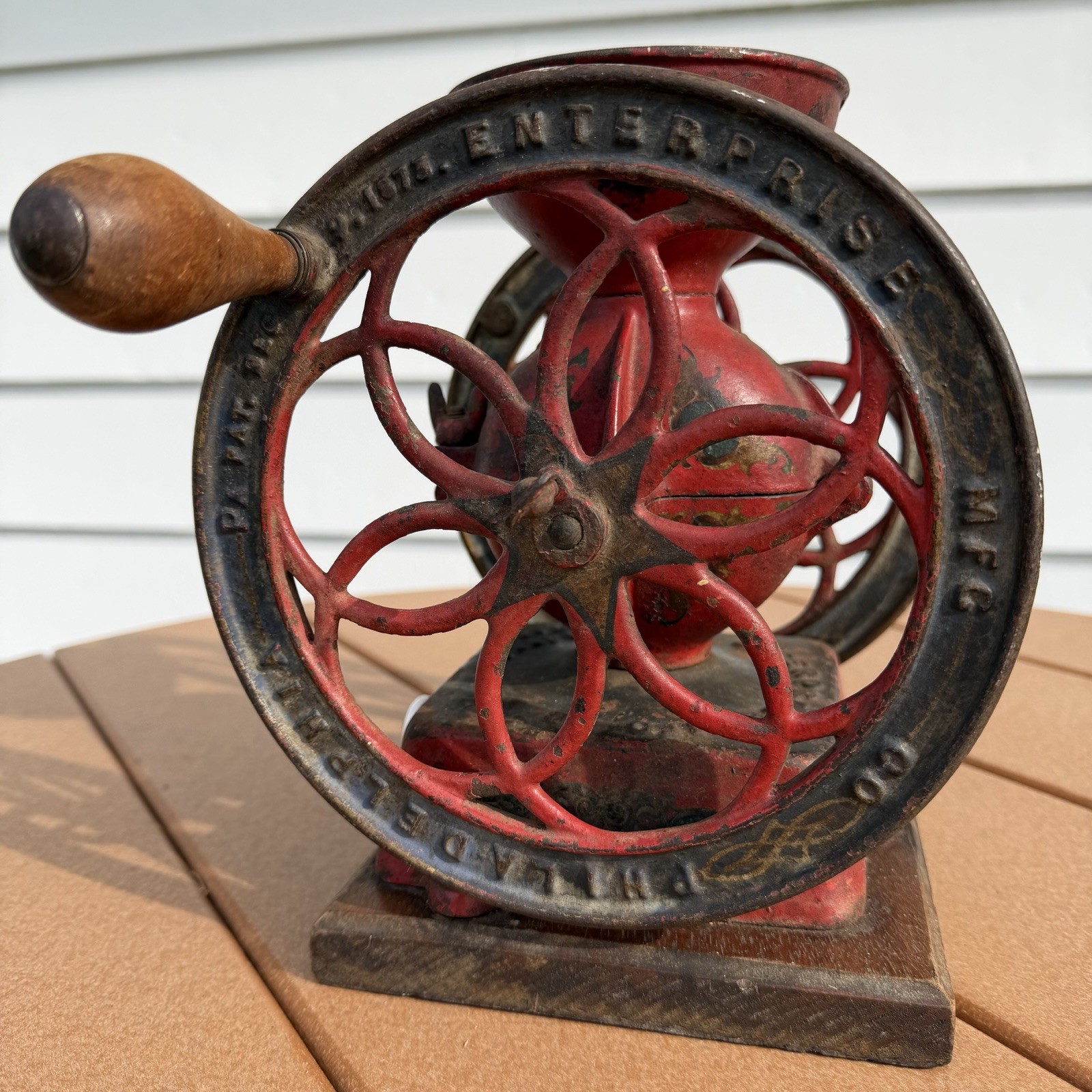 Antique Enterprise Mfg No 2 Coffee Grinder Mill Red Decals Dual 1873 Patents