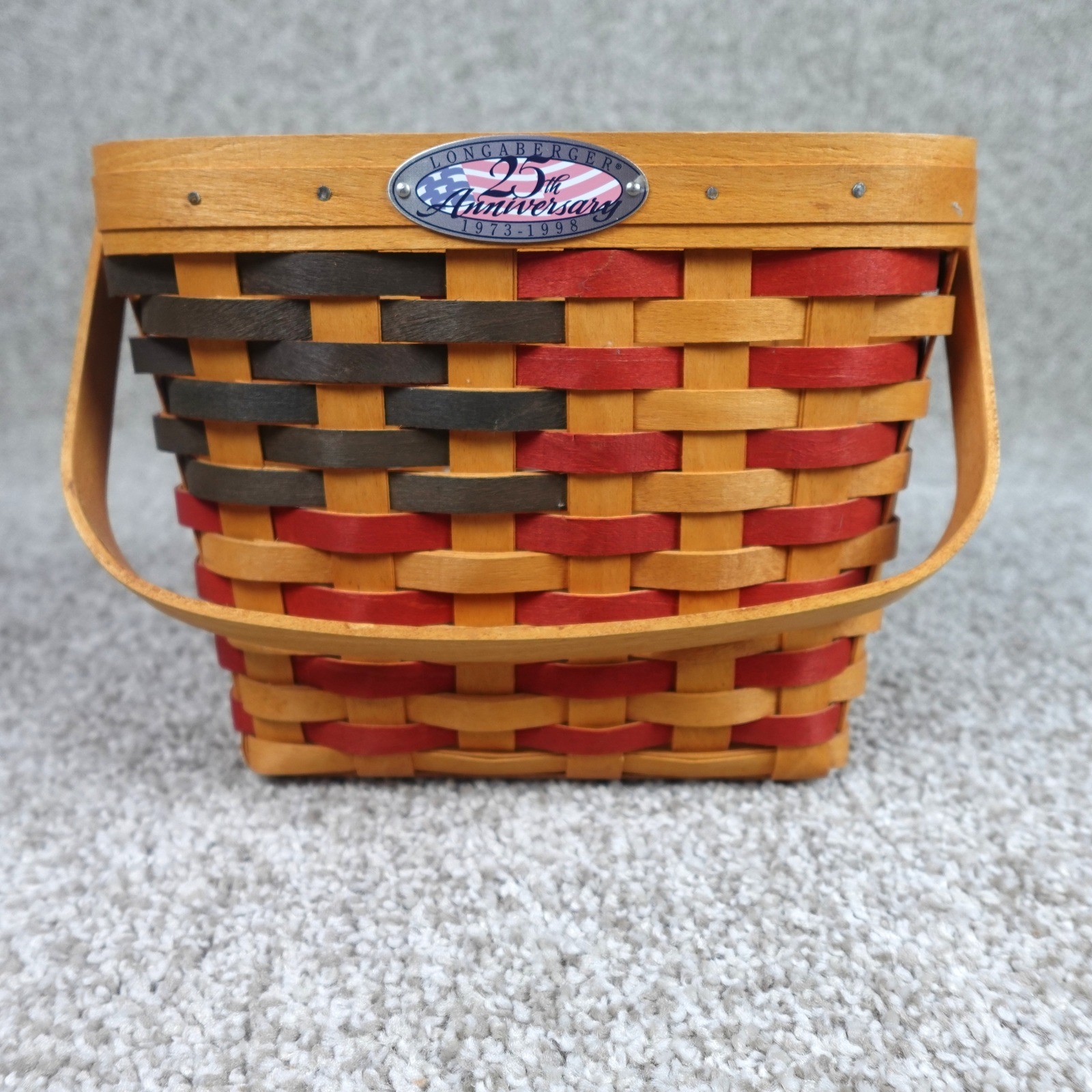 Longaberger 25th Anniversary Basket 1973-1998 Americana Red Blue Vintage