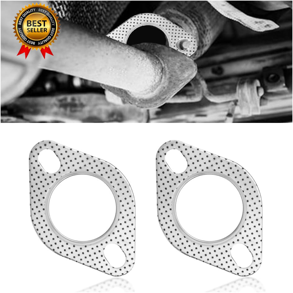2PCS Car Exhaust Gasket 2 2 Bolt Exhaust Flange Gasket Replacement...