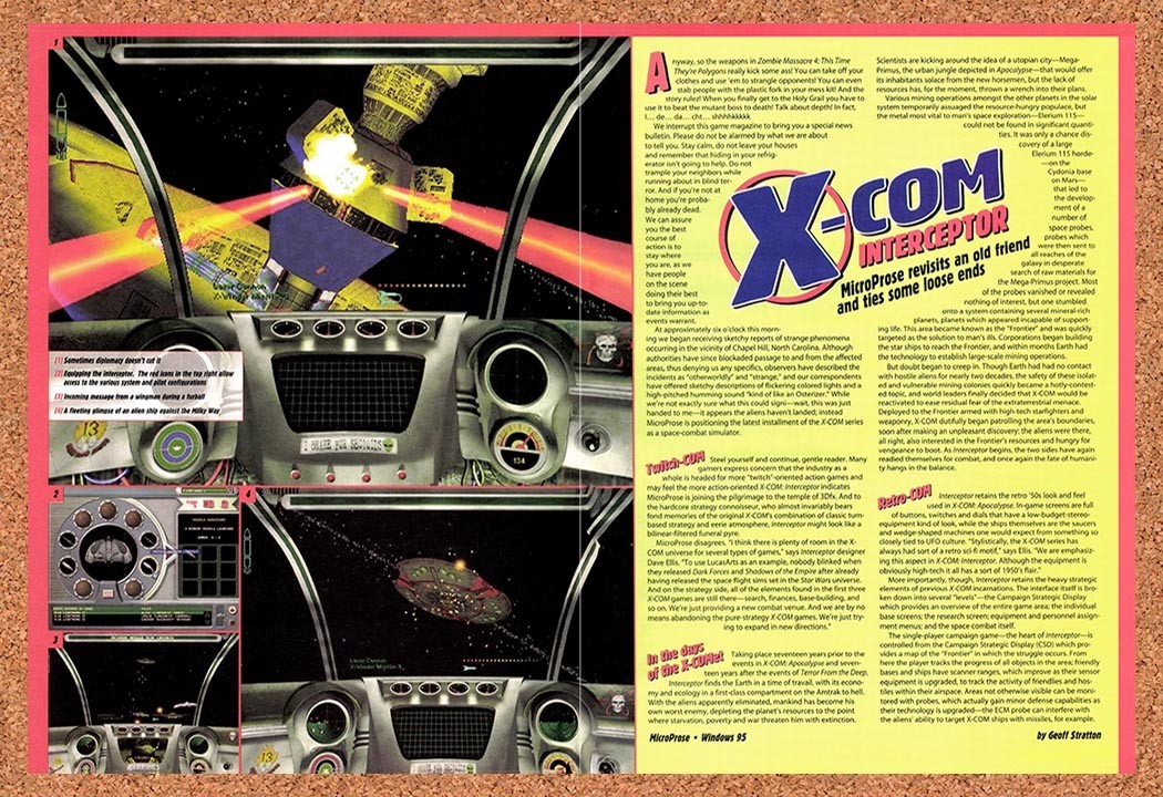 1998 X-Com Interceptor PC Preview Original Advertisement / Retro Promo vr1