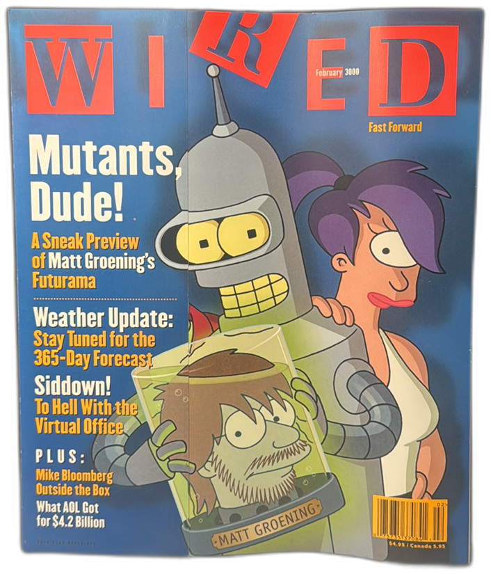 Wired Magazine February 2000 Matt Groening Futurama Bender Leela