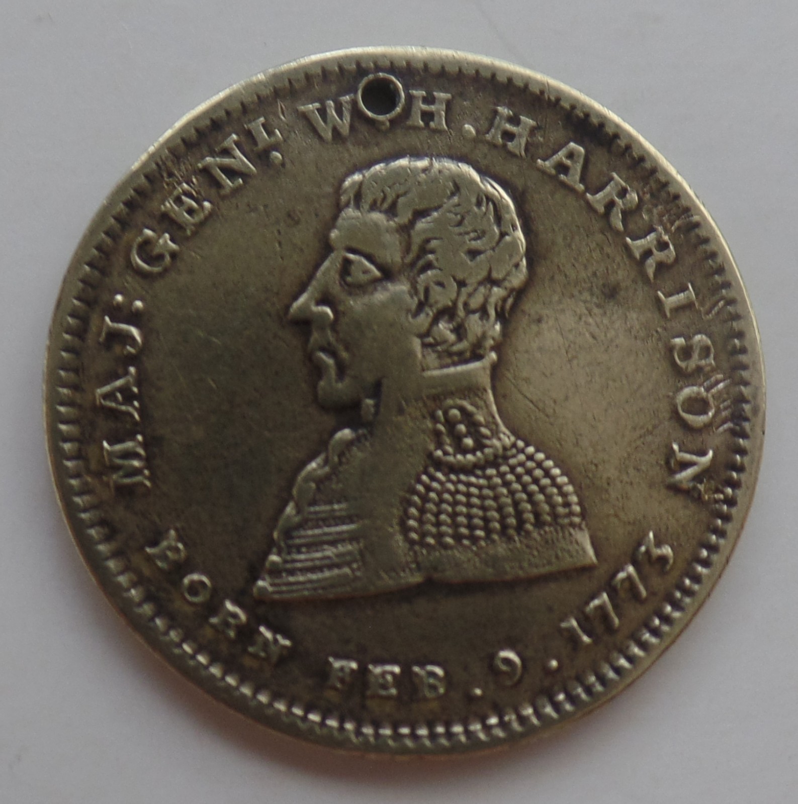 1840 Wm Henry Harrison Prez Campaign Medal Token The Whigs Balance More on Scale