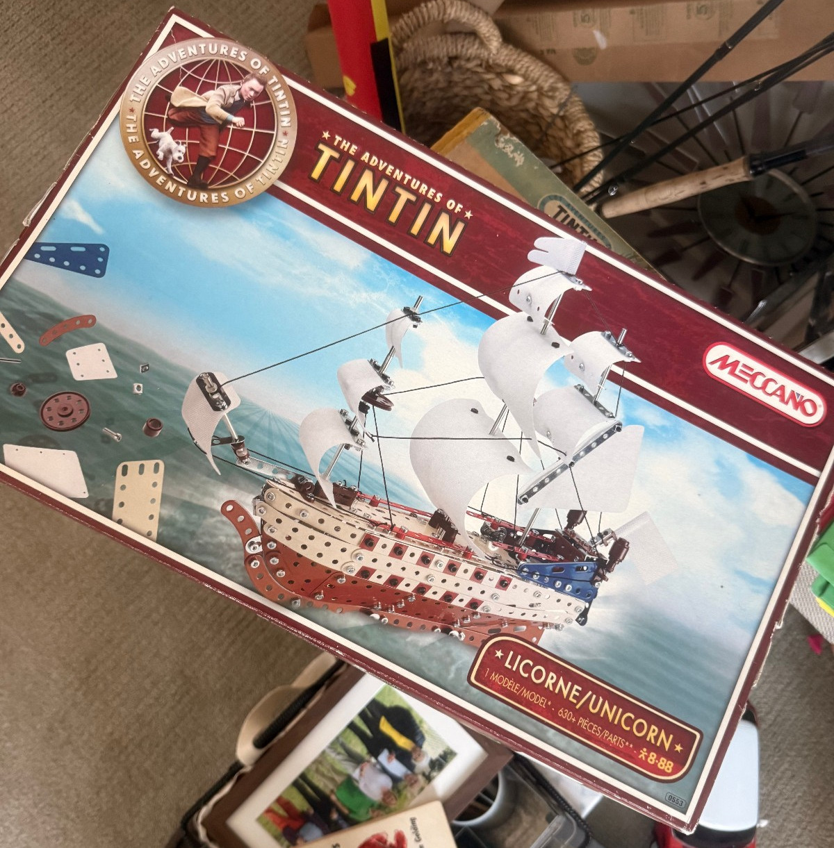 Tintin Hergé La Licorne Meccano Model 630 pieces (metal/plastic) EXTREMELY RARE