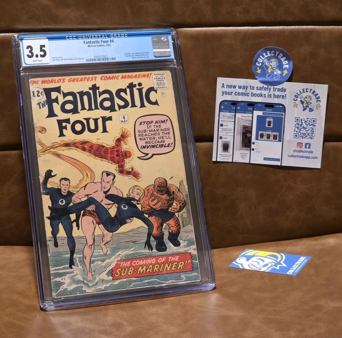 Fantastic Four #4 1962 CGC 3.5 WHITE PAGES 1st Silver Age app Sub-Mariner Namor