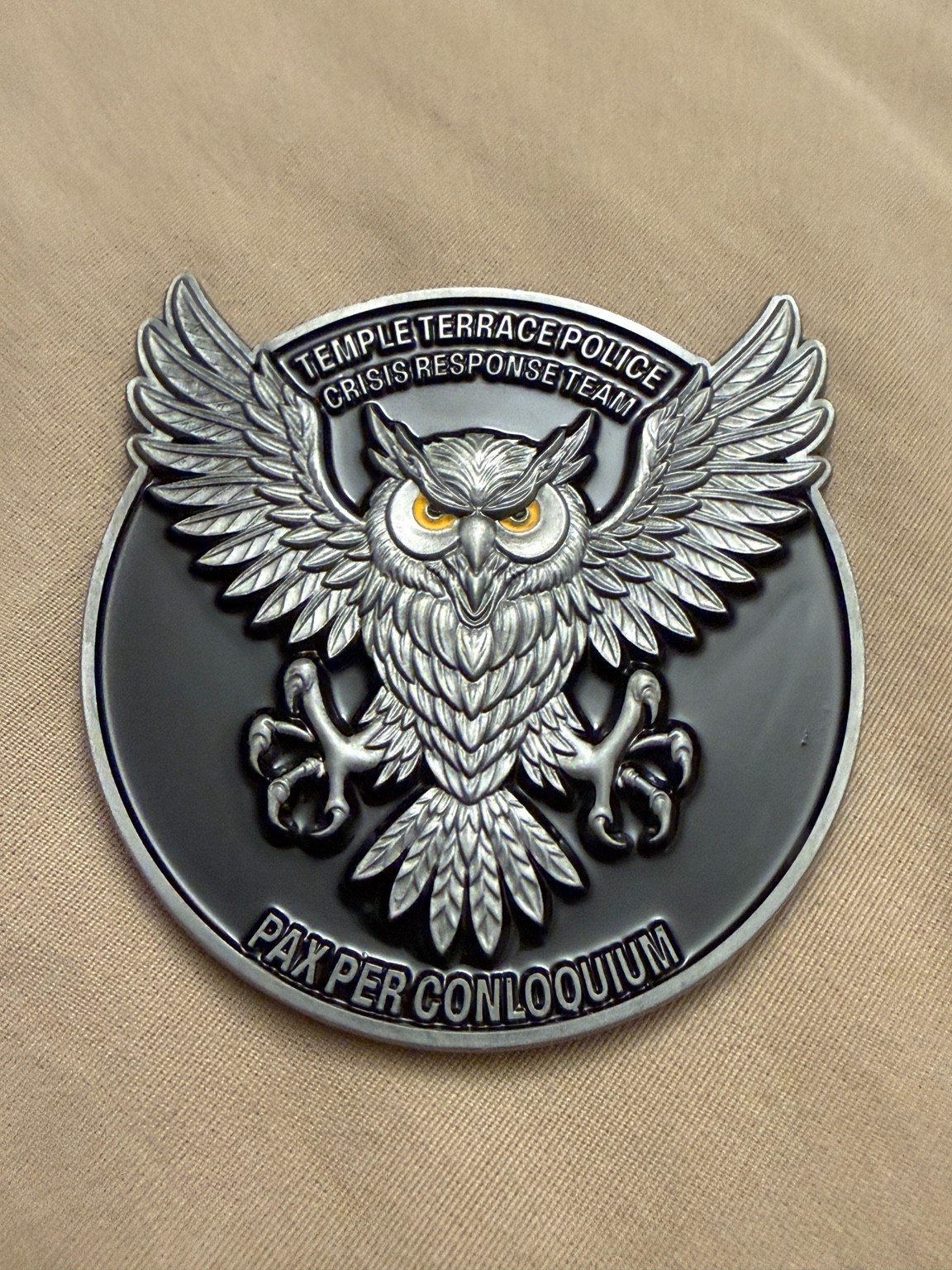 Temple Terrace Police CRT Owl SWAT Tactical Coin Law Enforcement