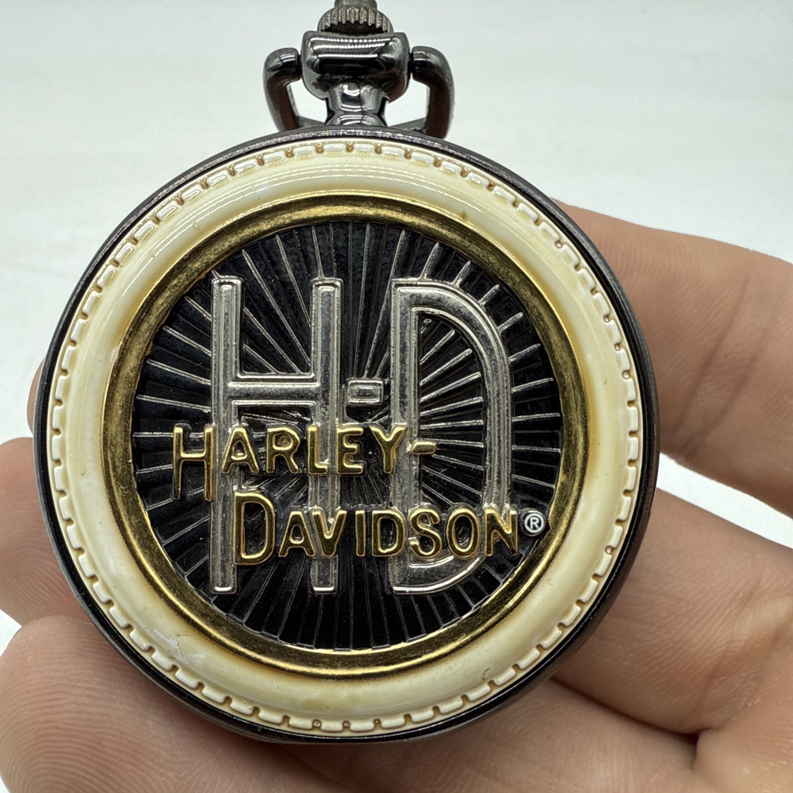 Harley-Davidson Pocket Watch Silver Tone Round Dial 1906 Single Franklin
