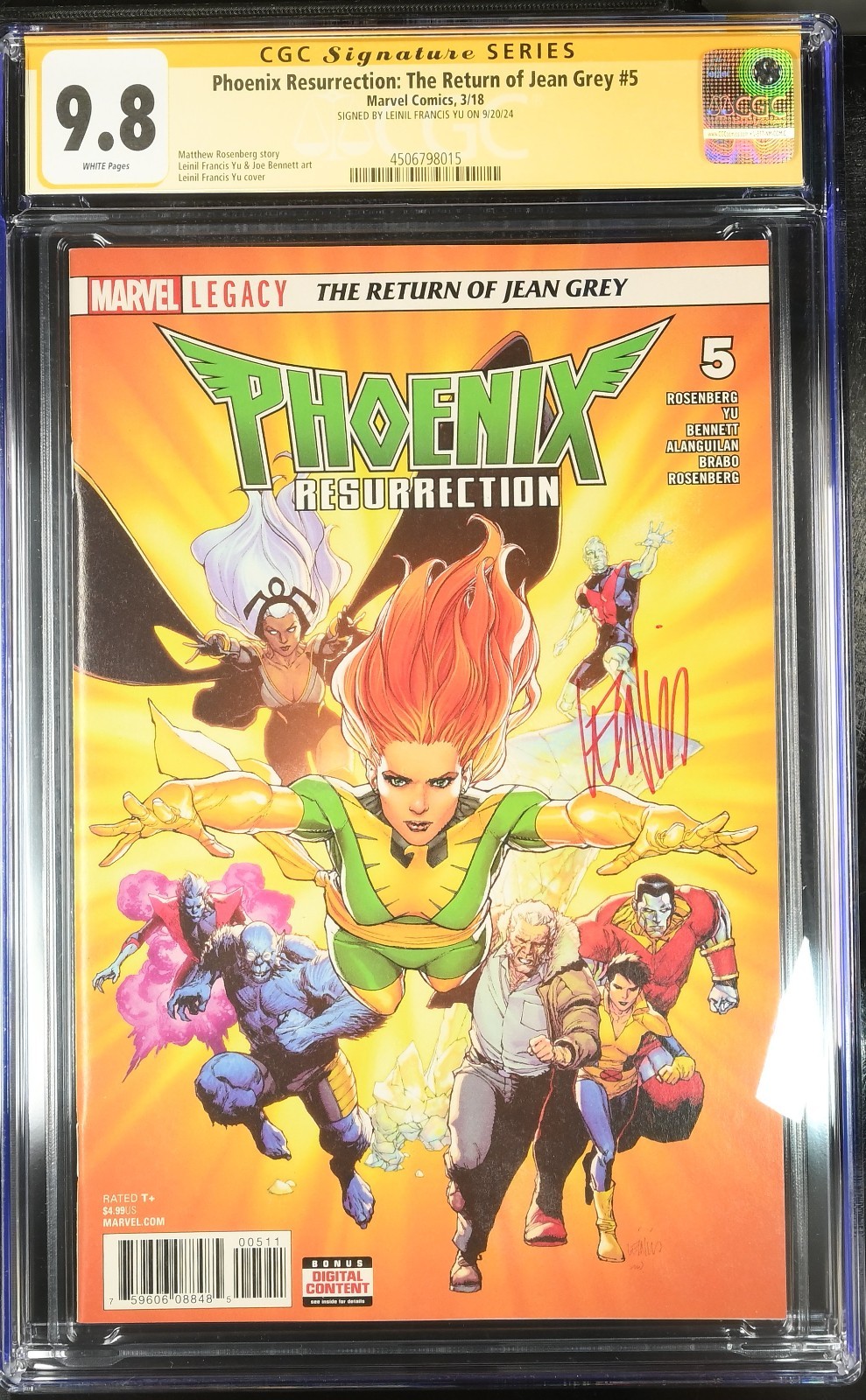 CGC 9.8 SS PHOENIX RESURRECTION: RETURN OF JEAN GREY 5 LEINIL FRANCIS YU TOP-POP
