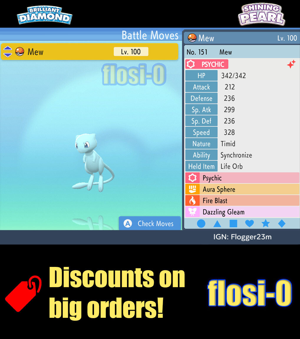 6IV Shiny Mew Pokemon Brilliant Diamond and Shining Pearl