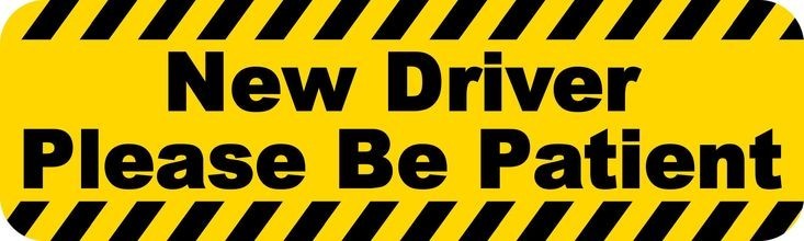 10in x 3in New Driver Please Be Patient Bumper Sticker Vinyl Vehicle Decals