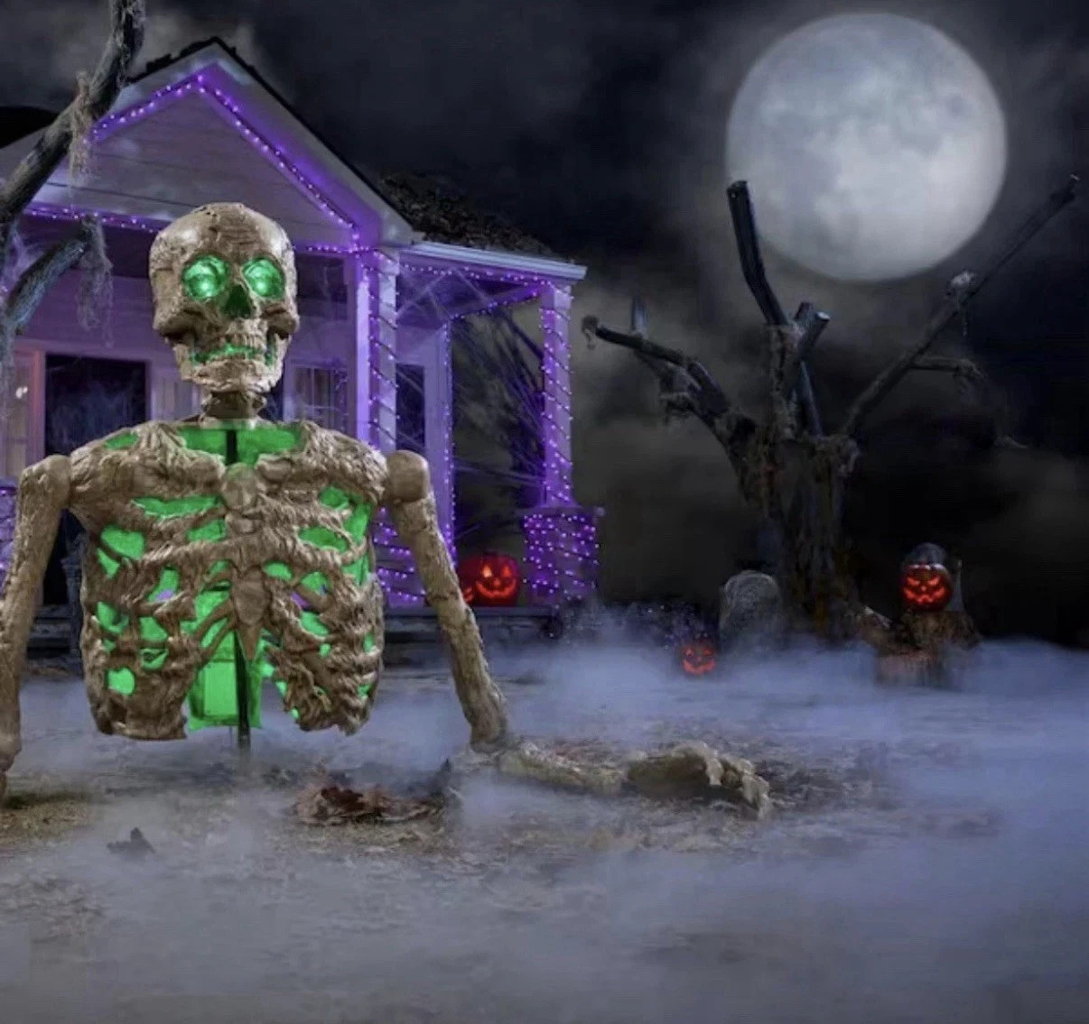Home Accents Holiday 4.5 FT Grave & Bones Color Changing LED Groundbreaker