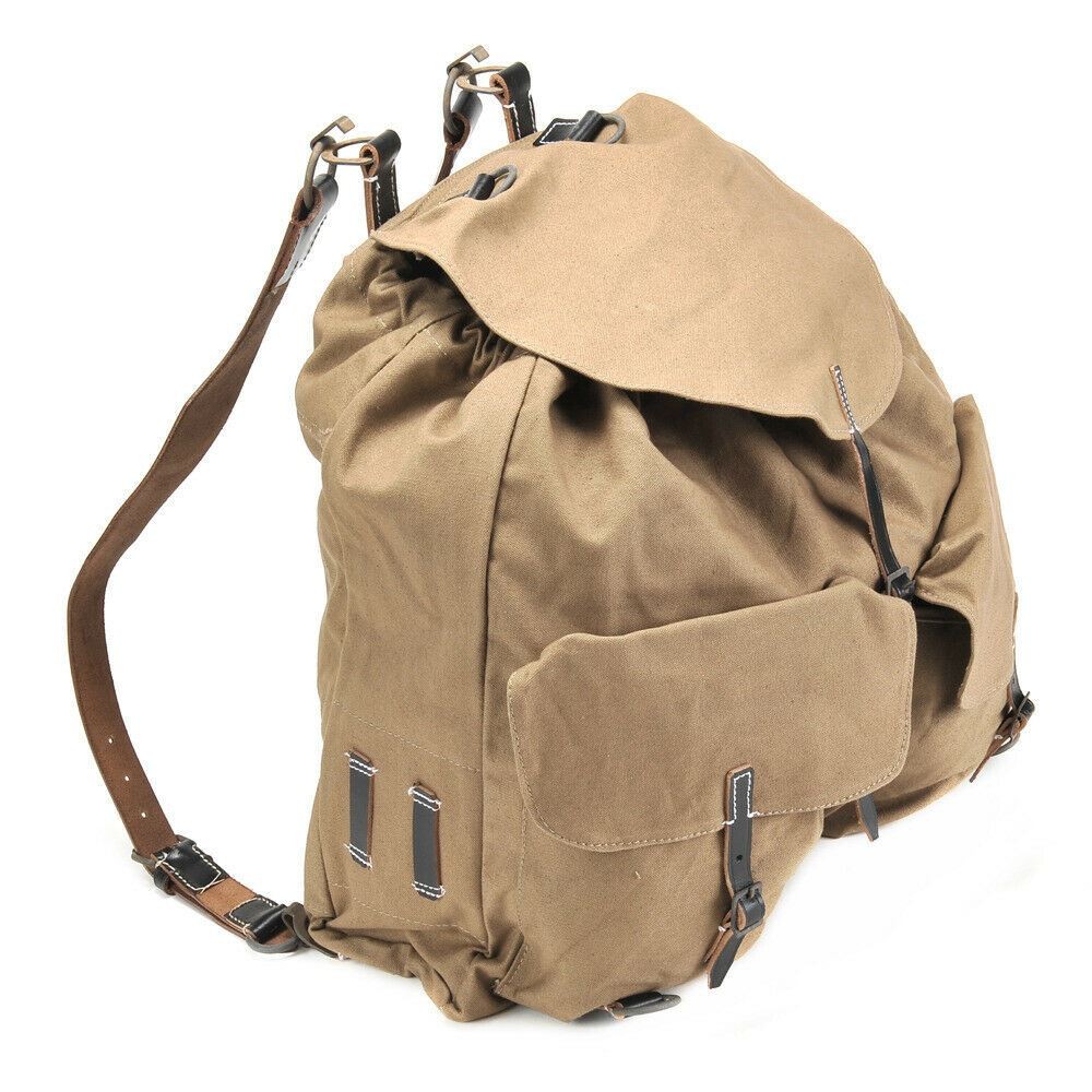 German WW2 1941 Rucksack with Leather Shoulder Straps